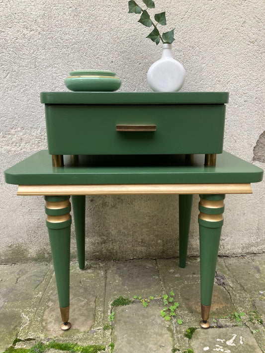 Chevet vintage vert anglais