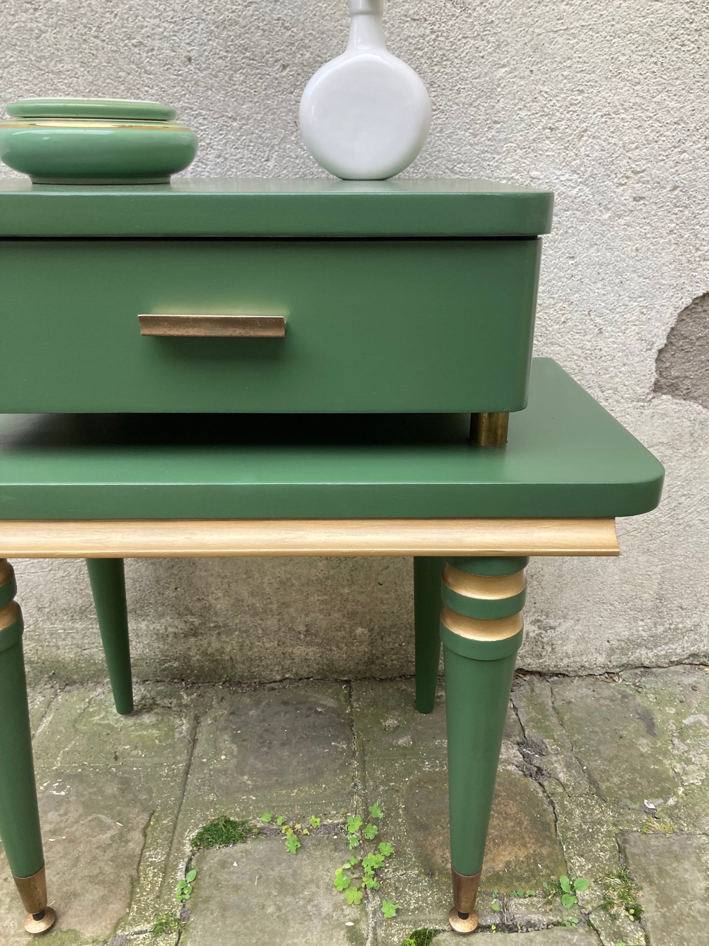 Chevet vintage vert anglais