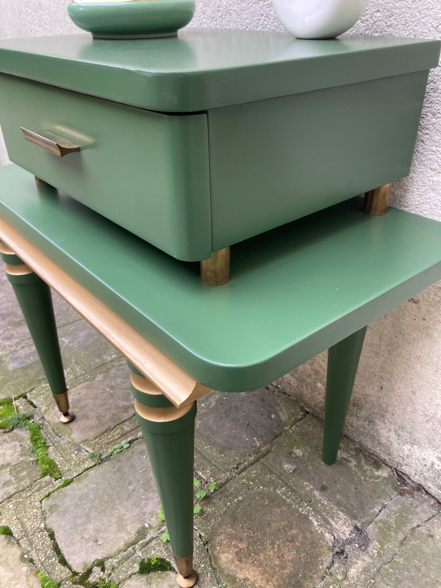 Chevet vintage vert anglais