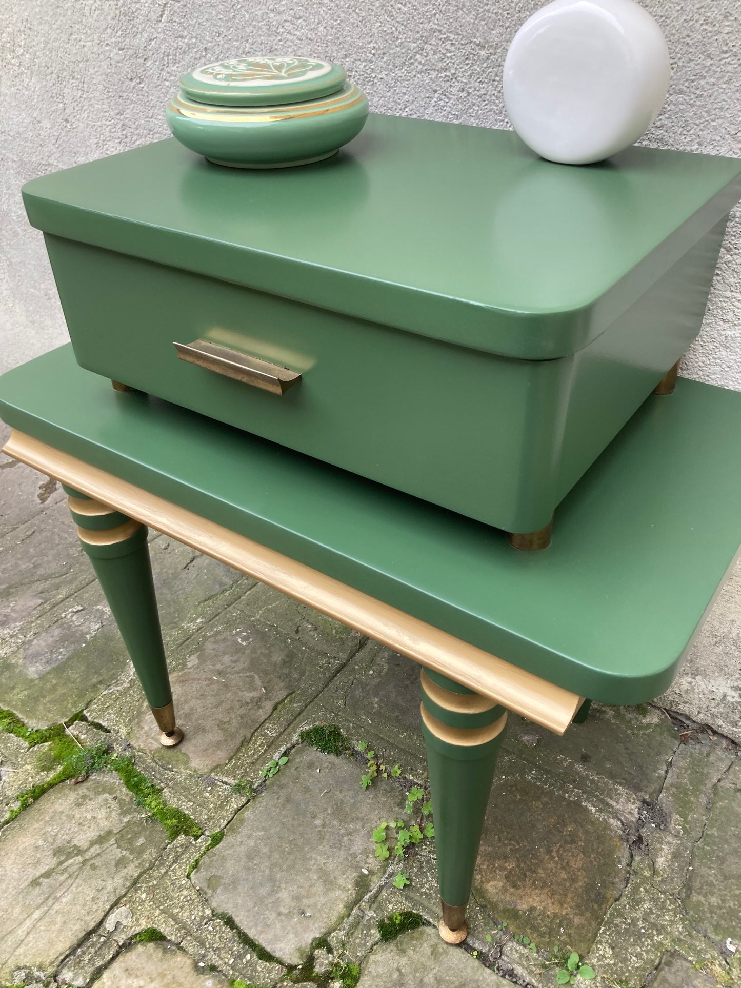 Chevet vintage vert anglais