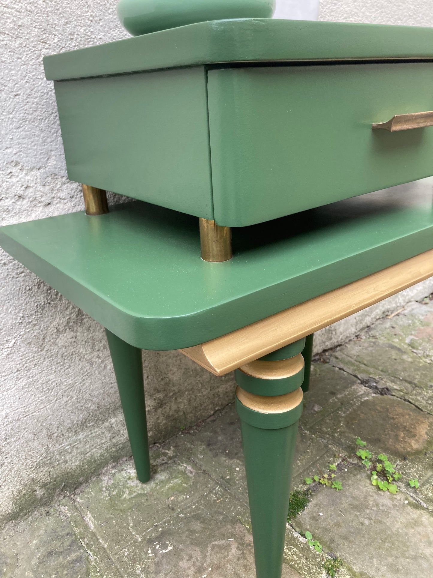 Chevet vintage vert anglais