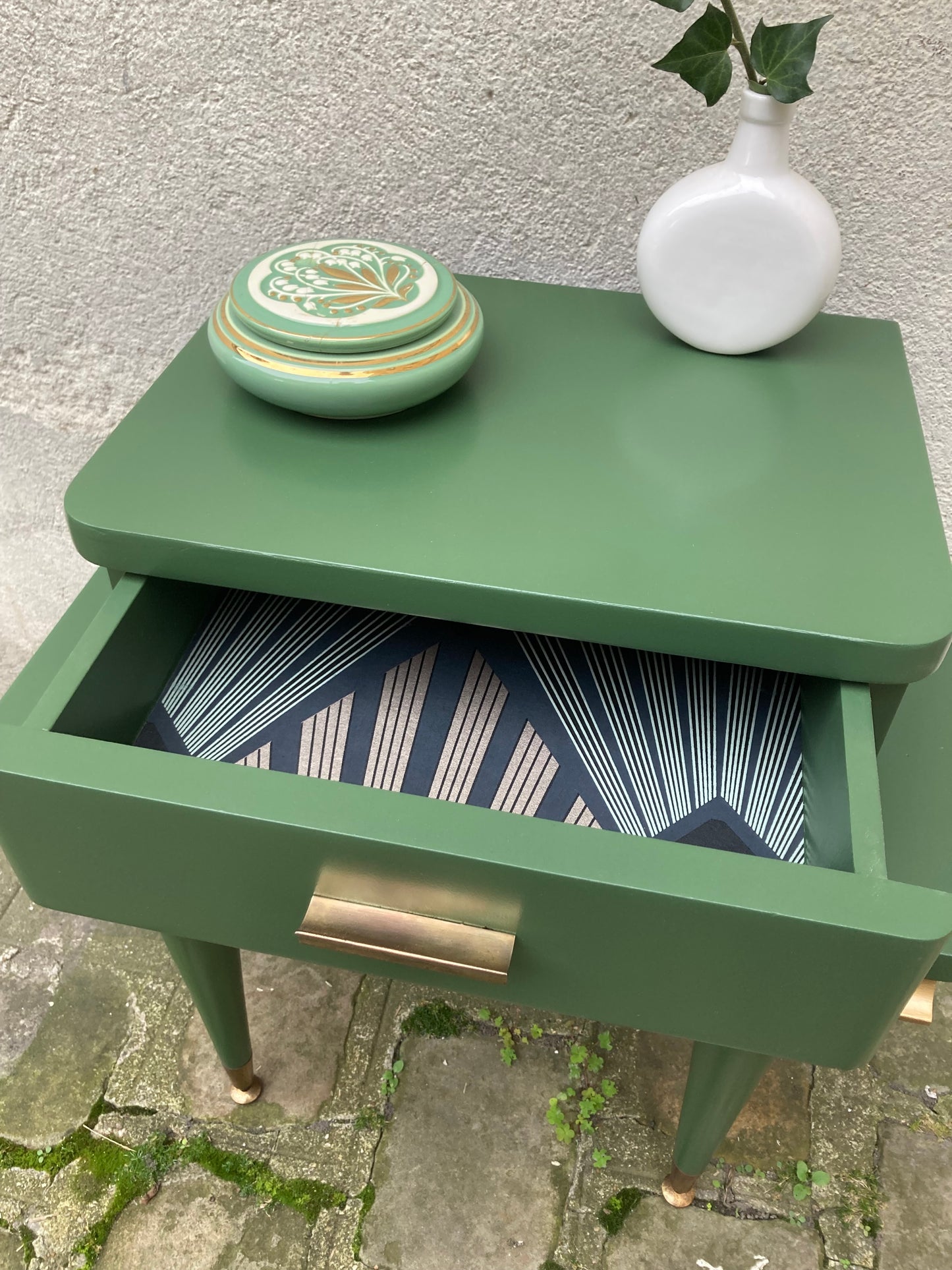 Chevet vintage vert anglais