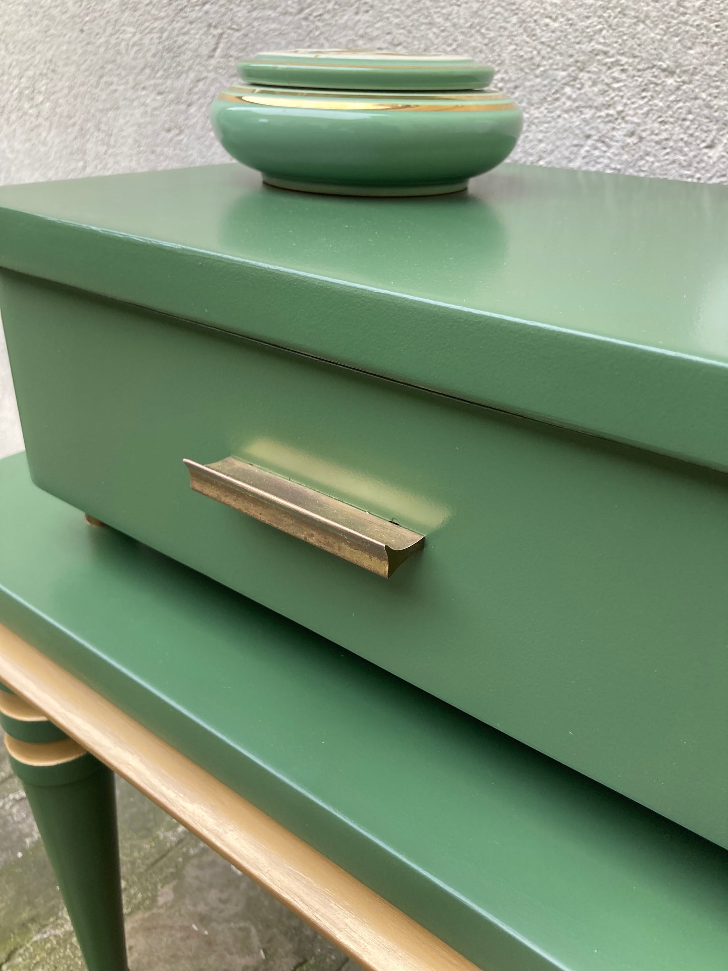 Chevet vintage vert anglais