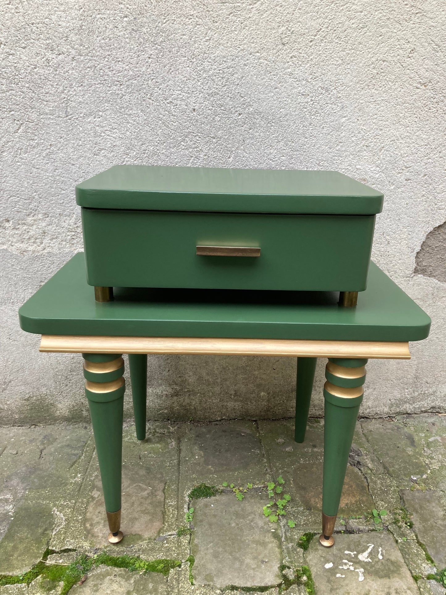 Chevet vintage vert anglais