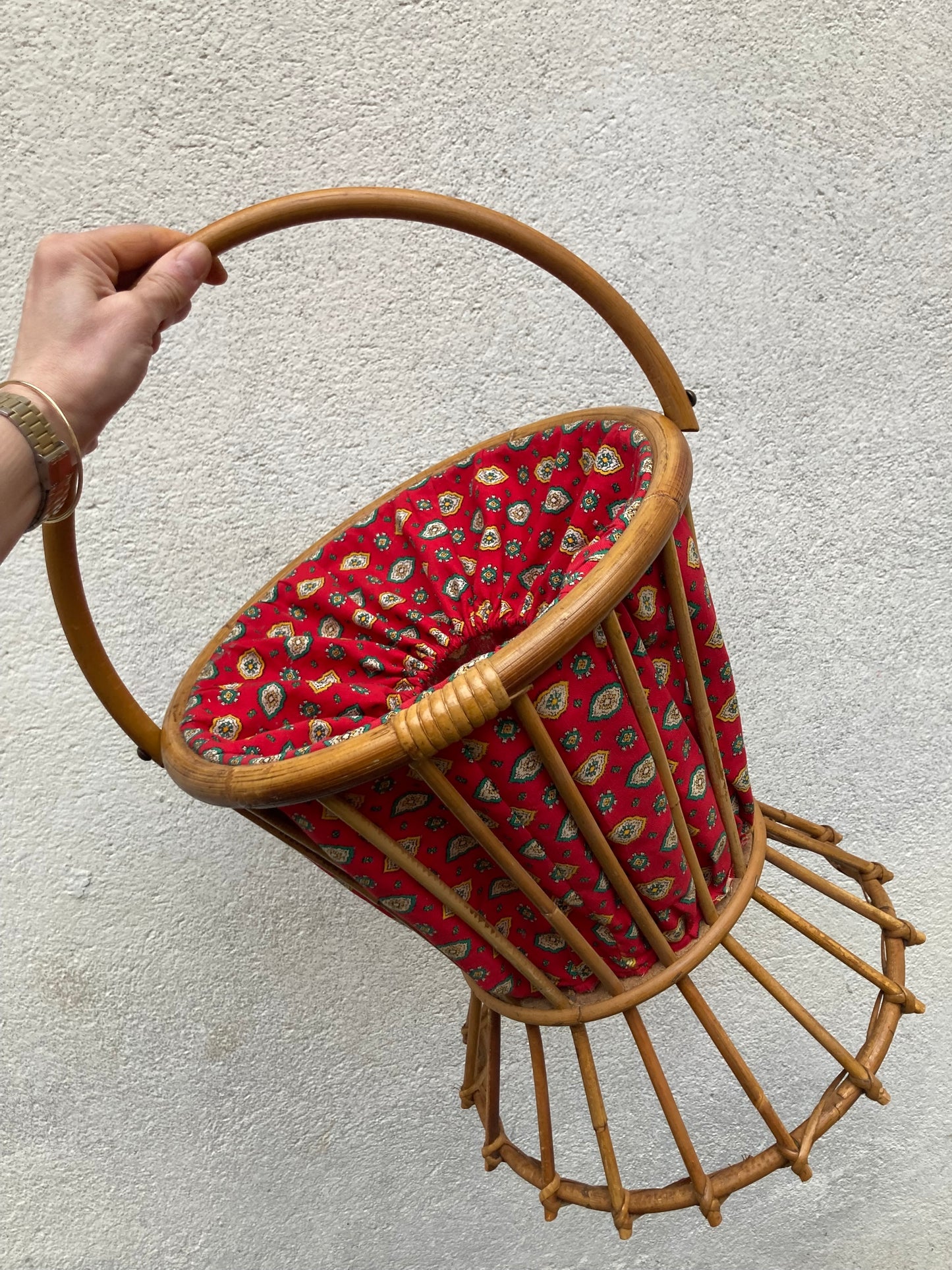 Panier à ouvrage en rotin