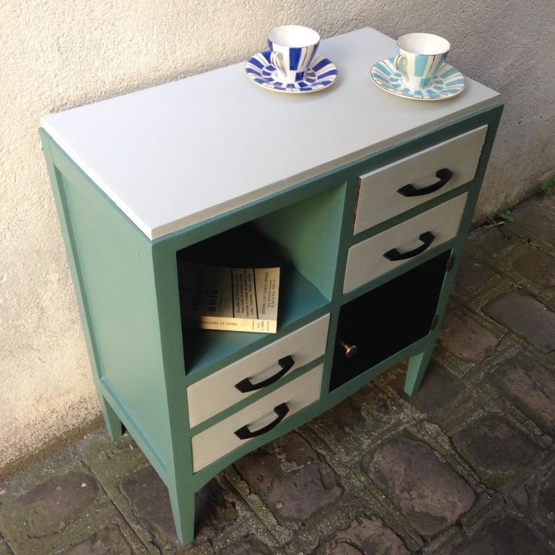 Chevet vintage géométrique - Vert