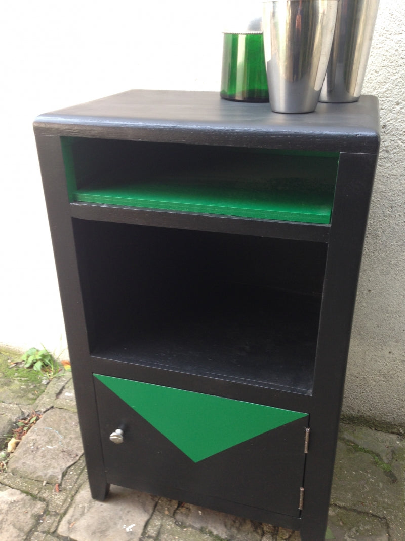 Chevet vintage - Noir / vert