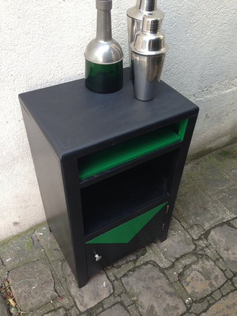 Chevet vintage - Noir / vert