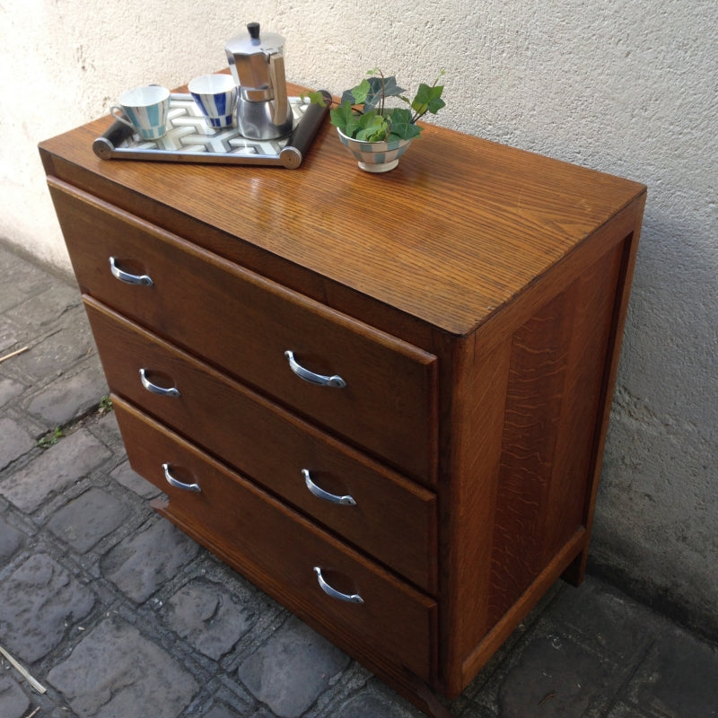 Commode vintage art déco - Poignées chromées