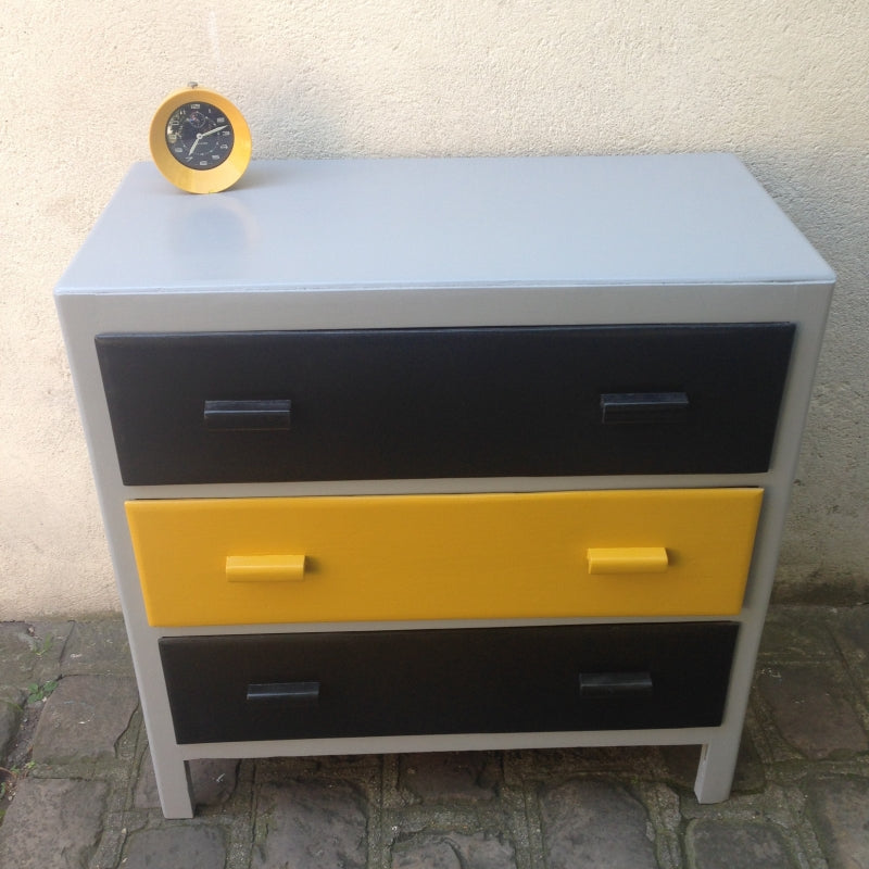 Commode année 50 - Moutarde / noir