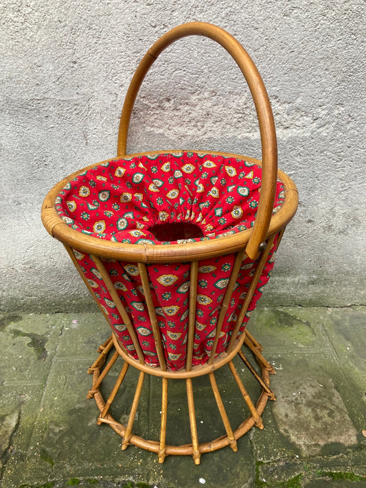 Panier à ouvrage en rotin