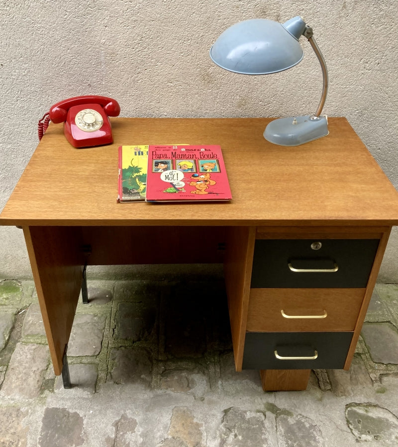 Bureau vintage - Plaqué chêne