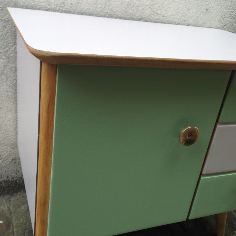 Chevet vintage - Vert amande / rose