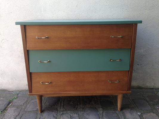 Commode vintage année 50 - Vert eucalyptus