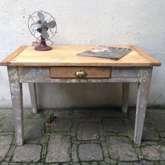 Petite table basse vintage - Poignée laiton